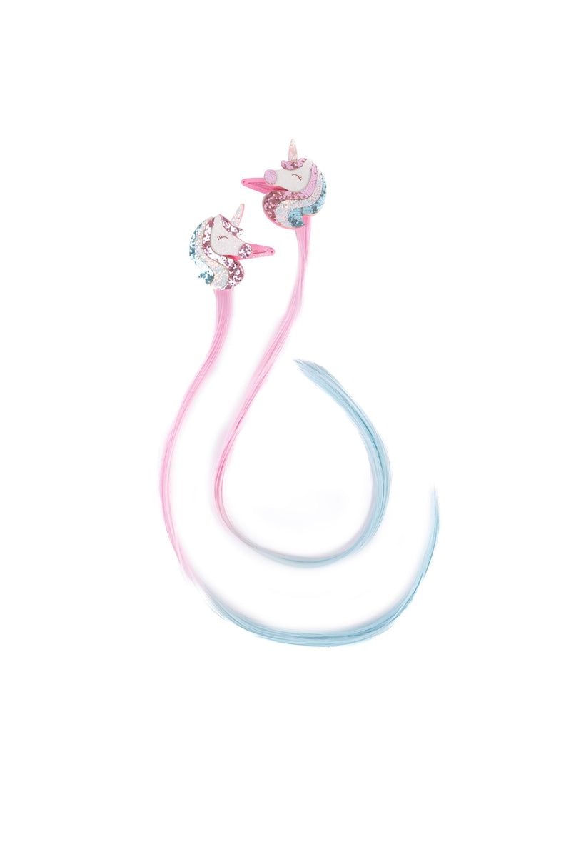 Clips pour extensions de cheveux licorne pastel
