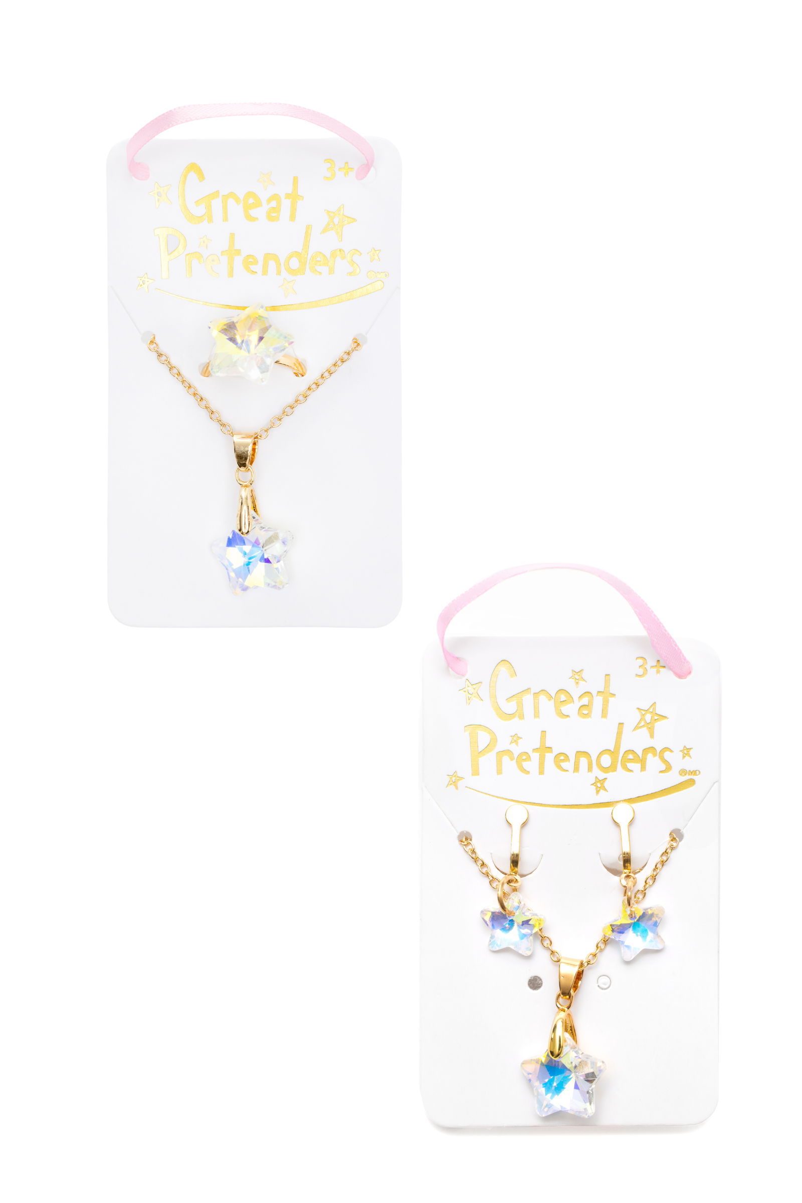 Boutique Holographic Star Necklace, Earrings & Ring