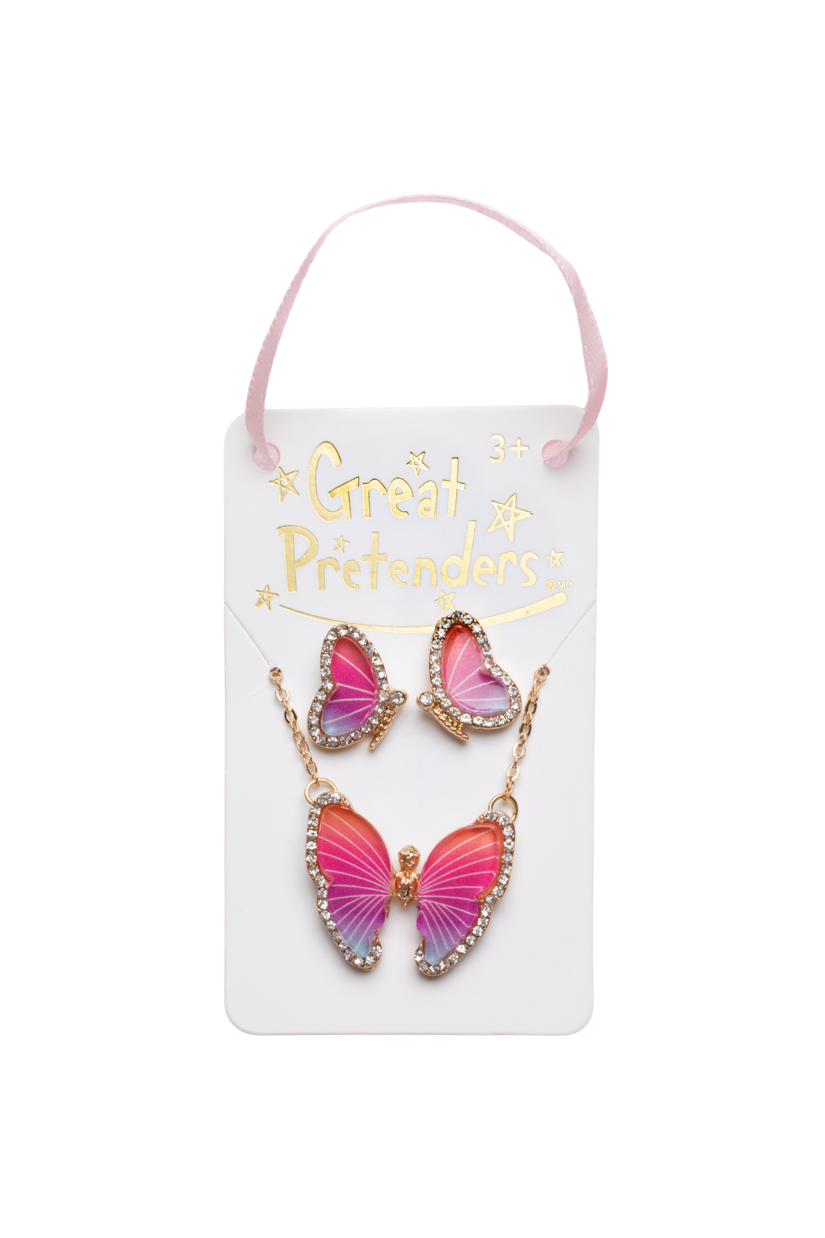 Boutique Butterfly Necklace & Studded Earring Set