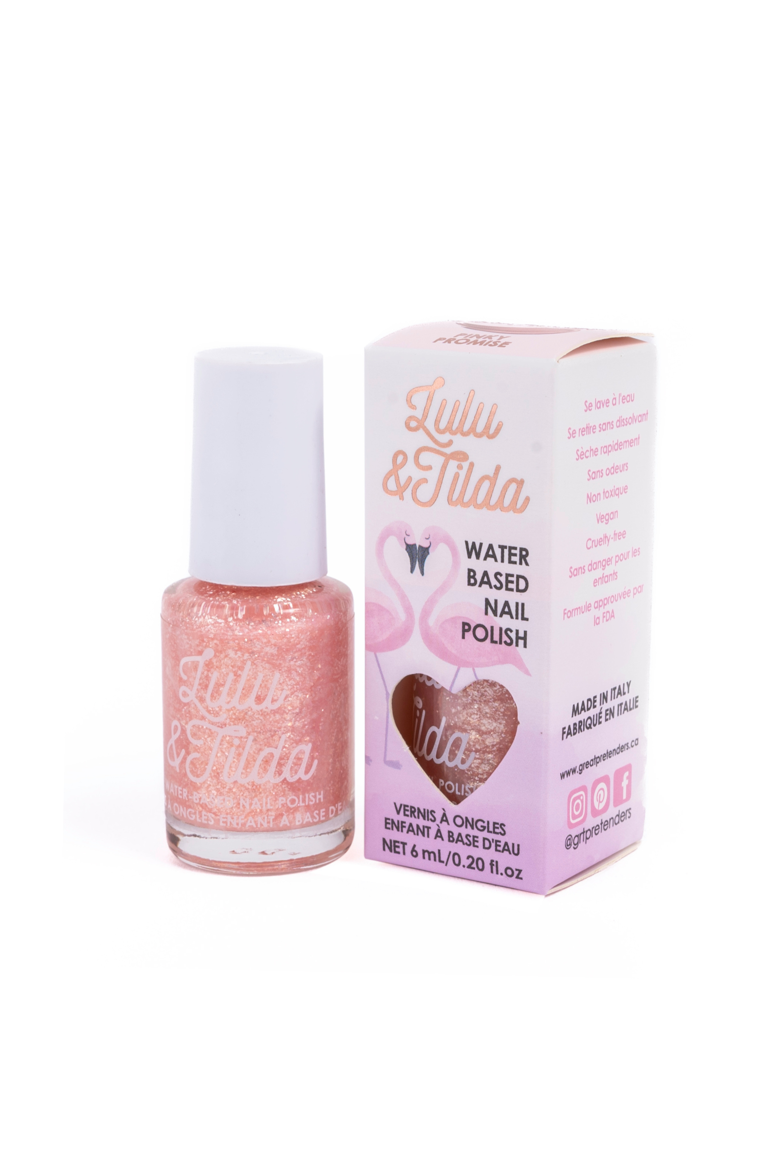 Vernis à ongles - Pinky Promise - se lave à l'eau - 6ml 