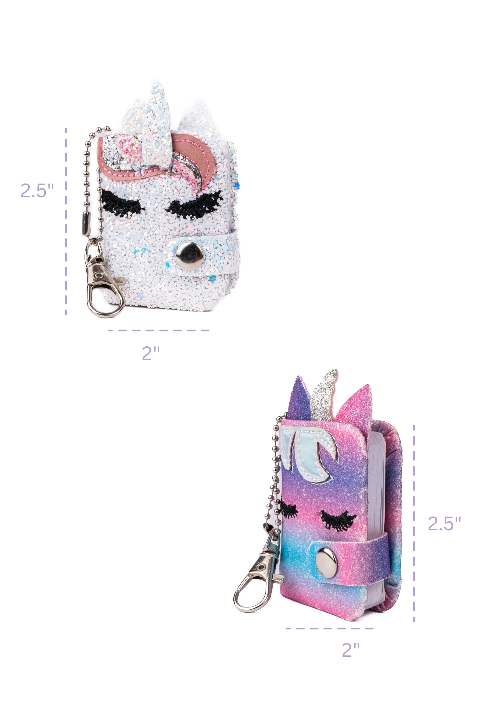 Mini Sparkly Friends Keychain Journals, Assorted