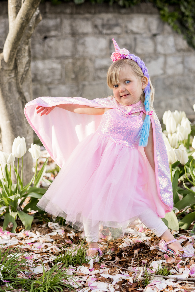 Cape de princesse sequins chatoyants lila