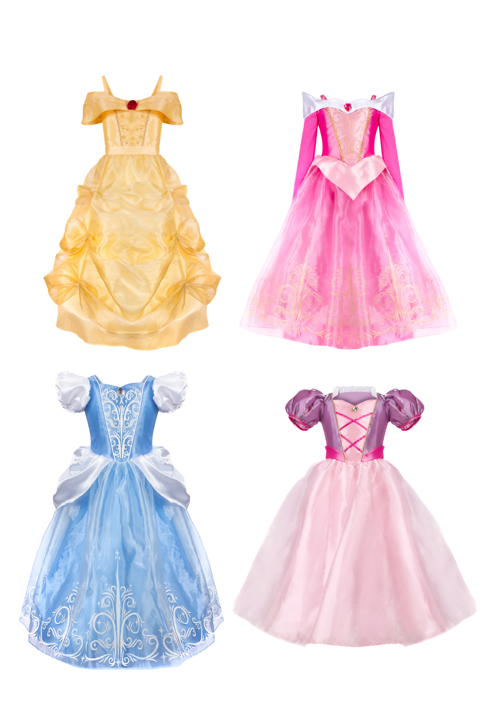 Once Upon a Princess Dress 4pc Deluxe Gown Group Costume Bundle