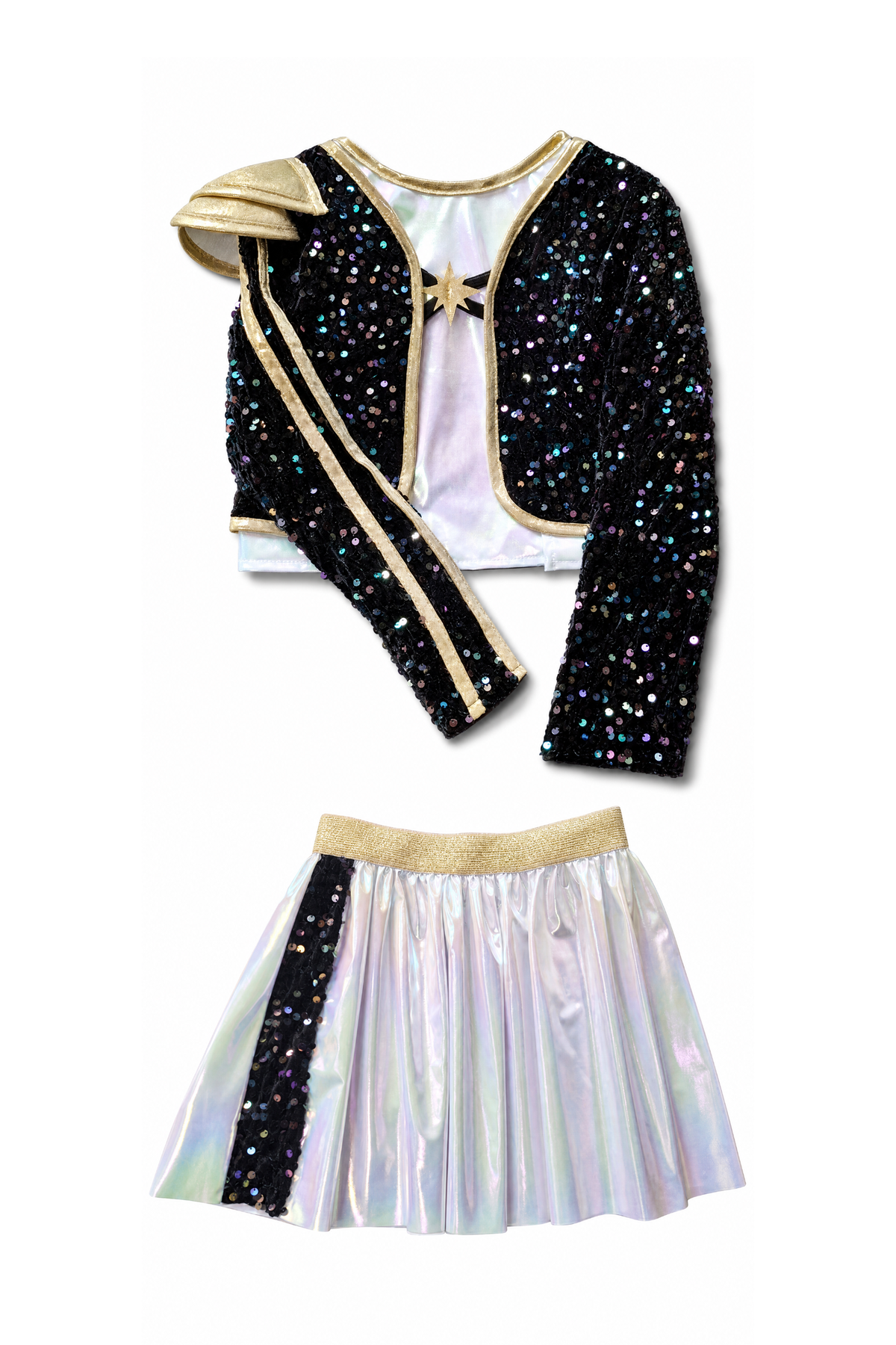 Ensemble de guerrier rockstar avec veste et chemise attachée
