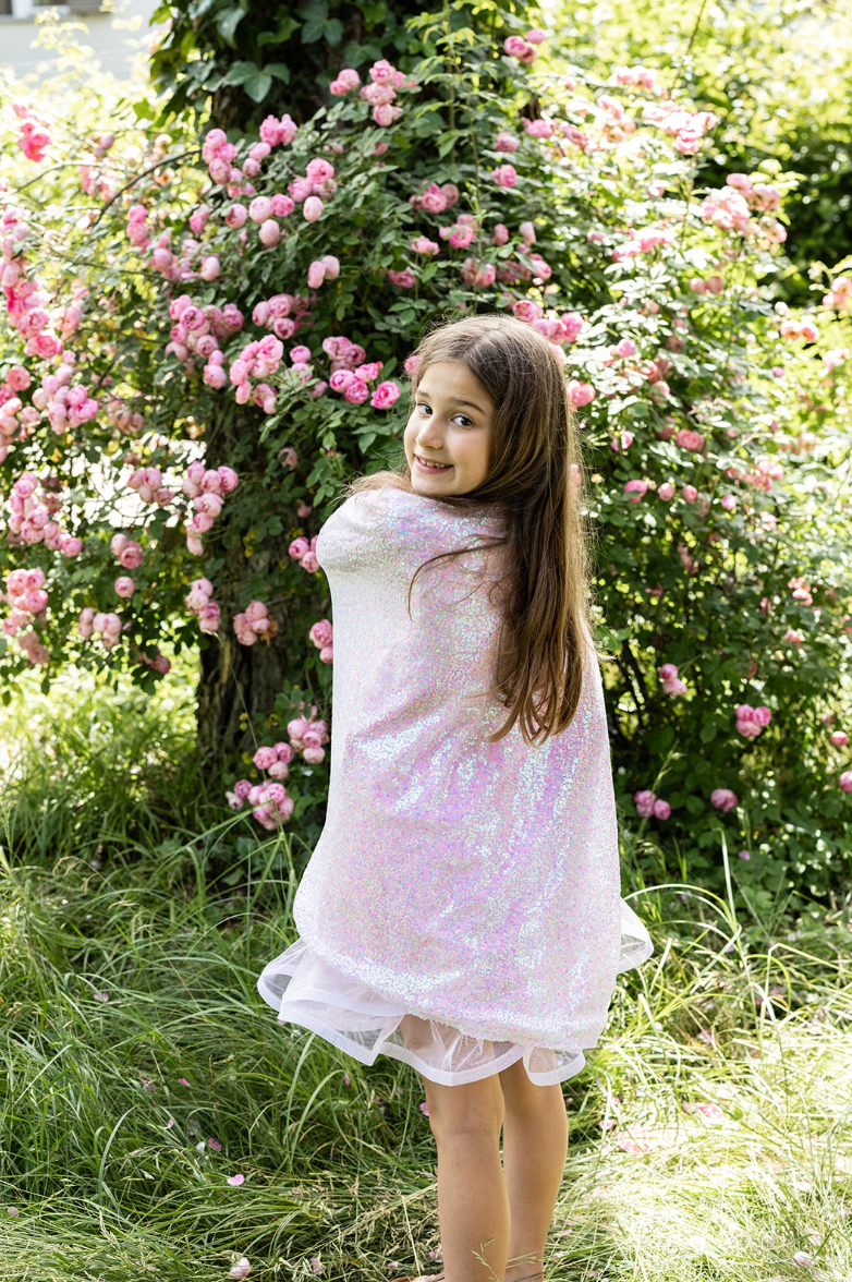 Pink Sequins Twirl Cape