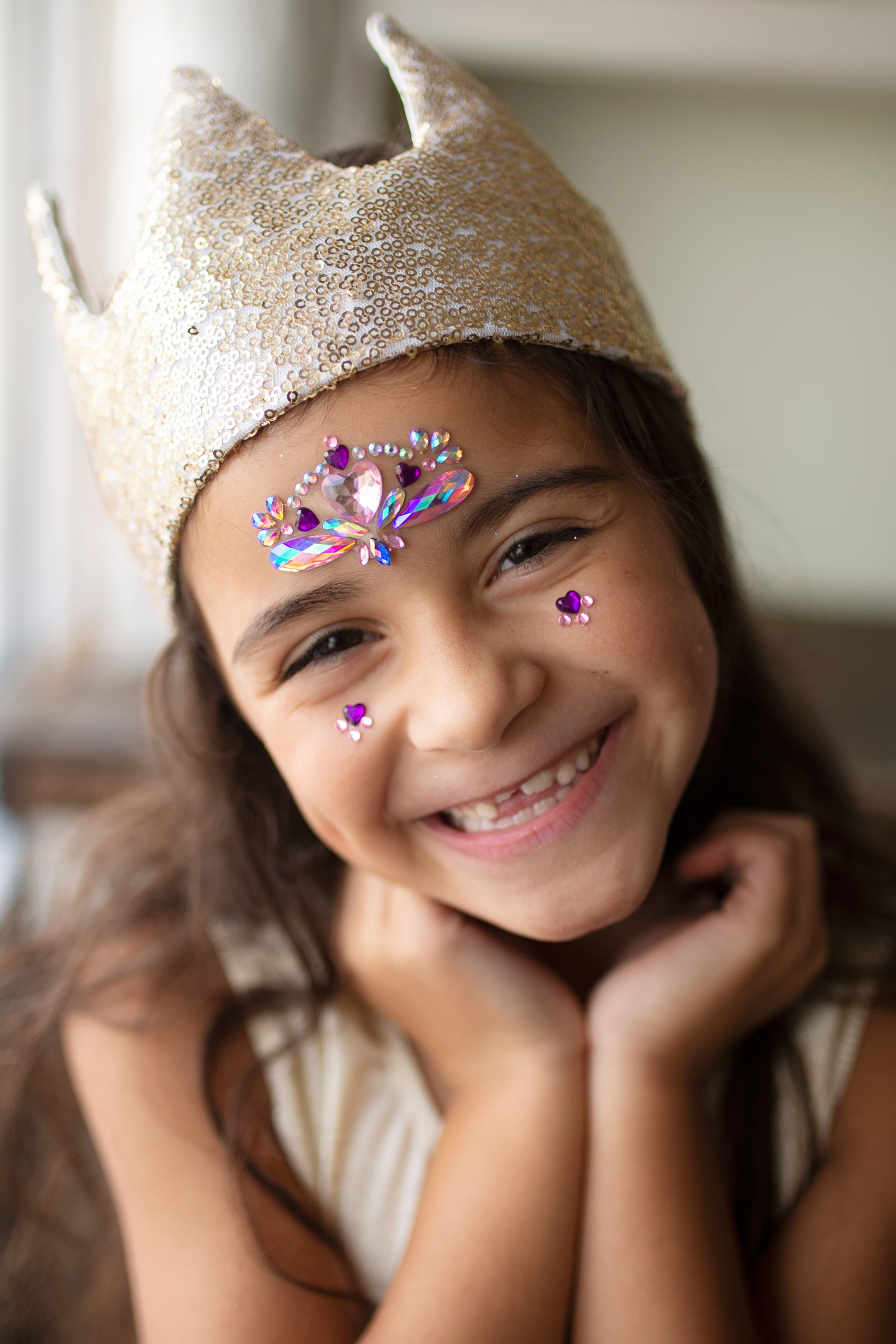 Precious Pink Sequins Crown