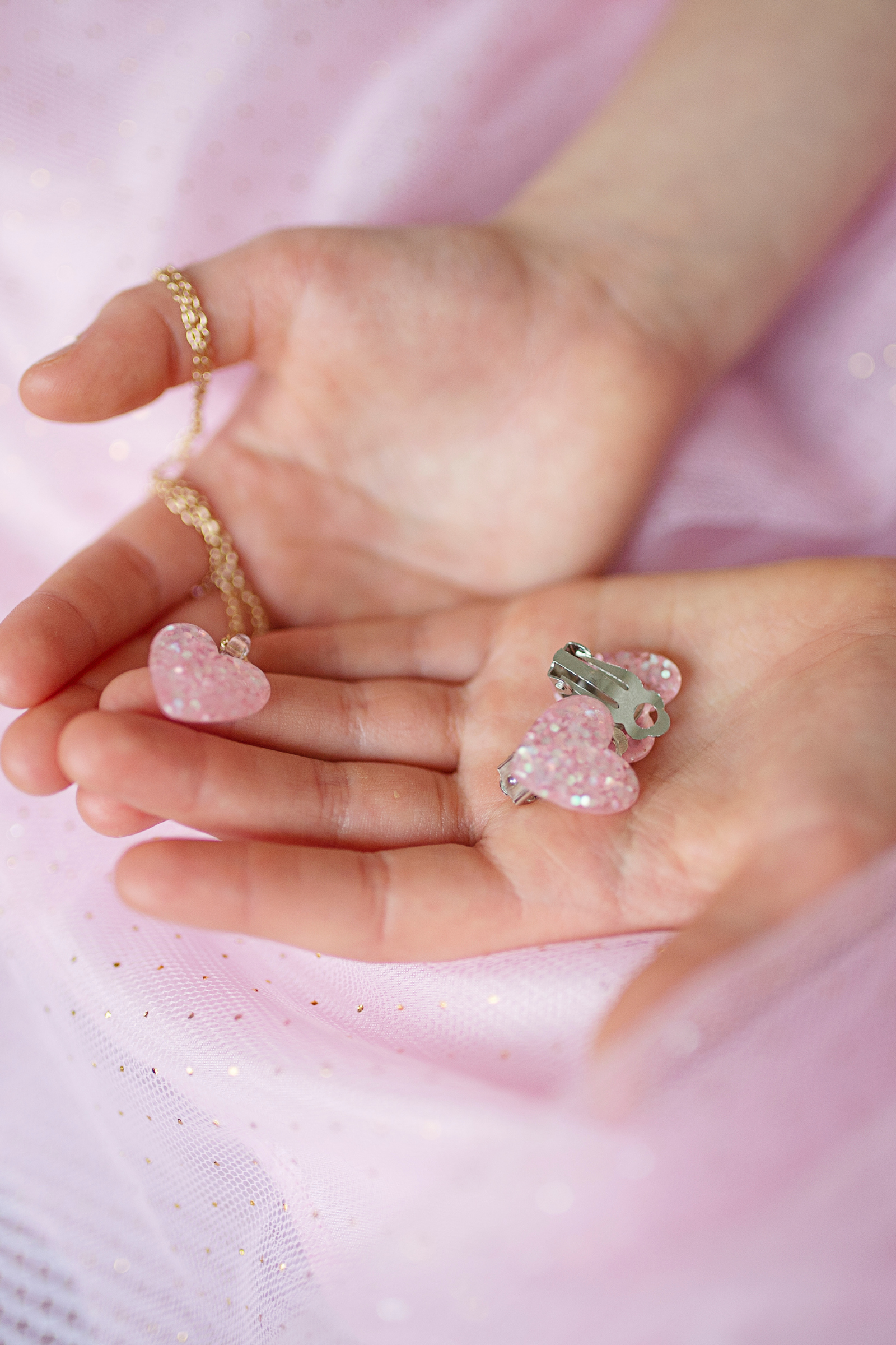 Boutique Glitter Heart Necklaces