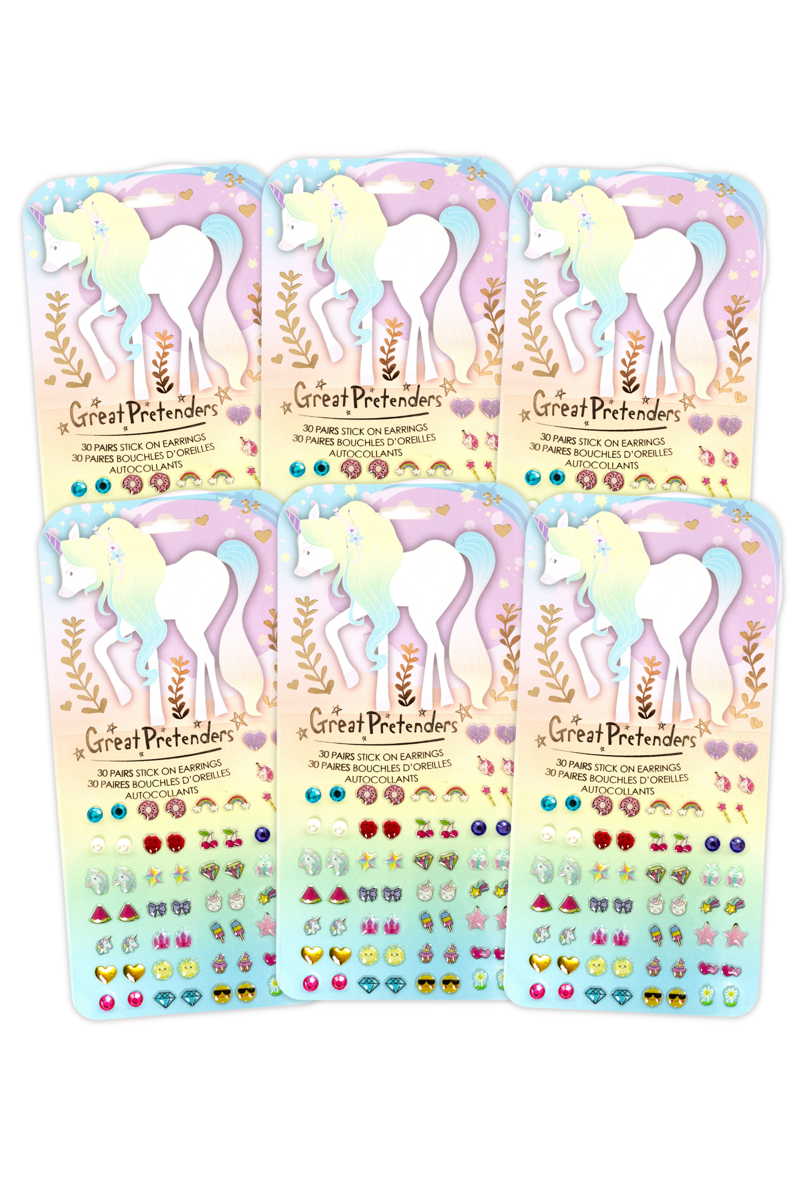 6 Packs of Whimsical Unicorn Earrings