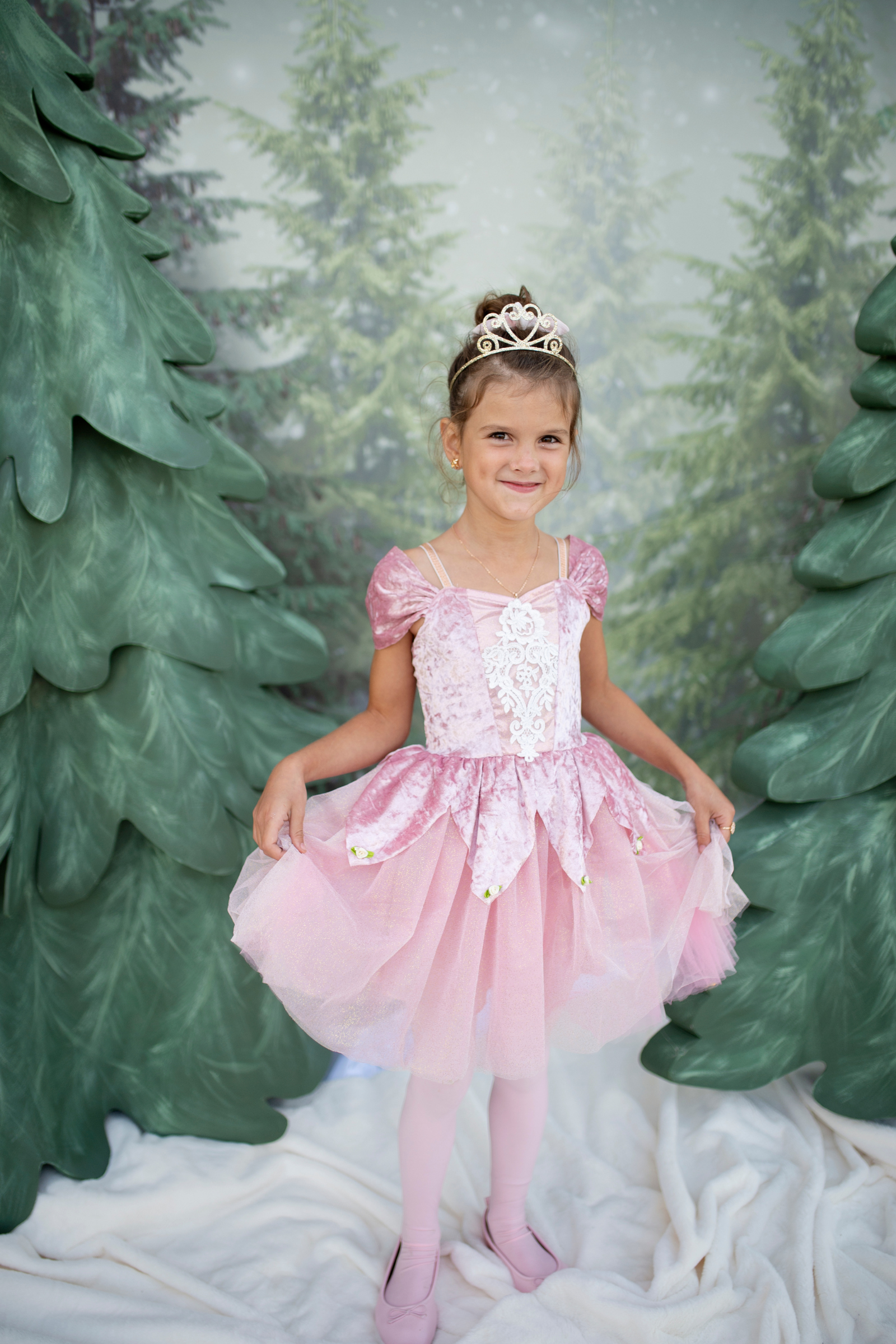 Dusty Rose Holiday Ballerina Dress