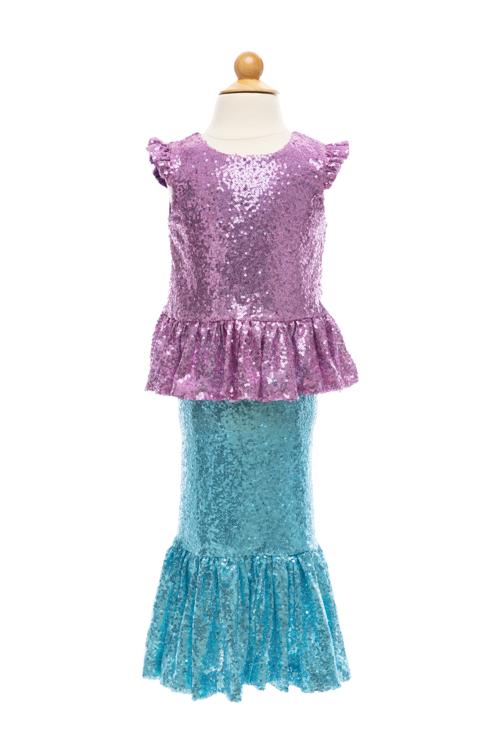 Sequins Sparkle Mermaid Top & Skirt Set