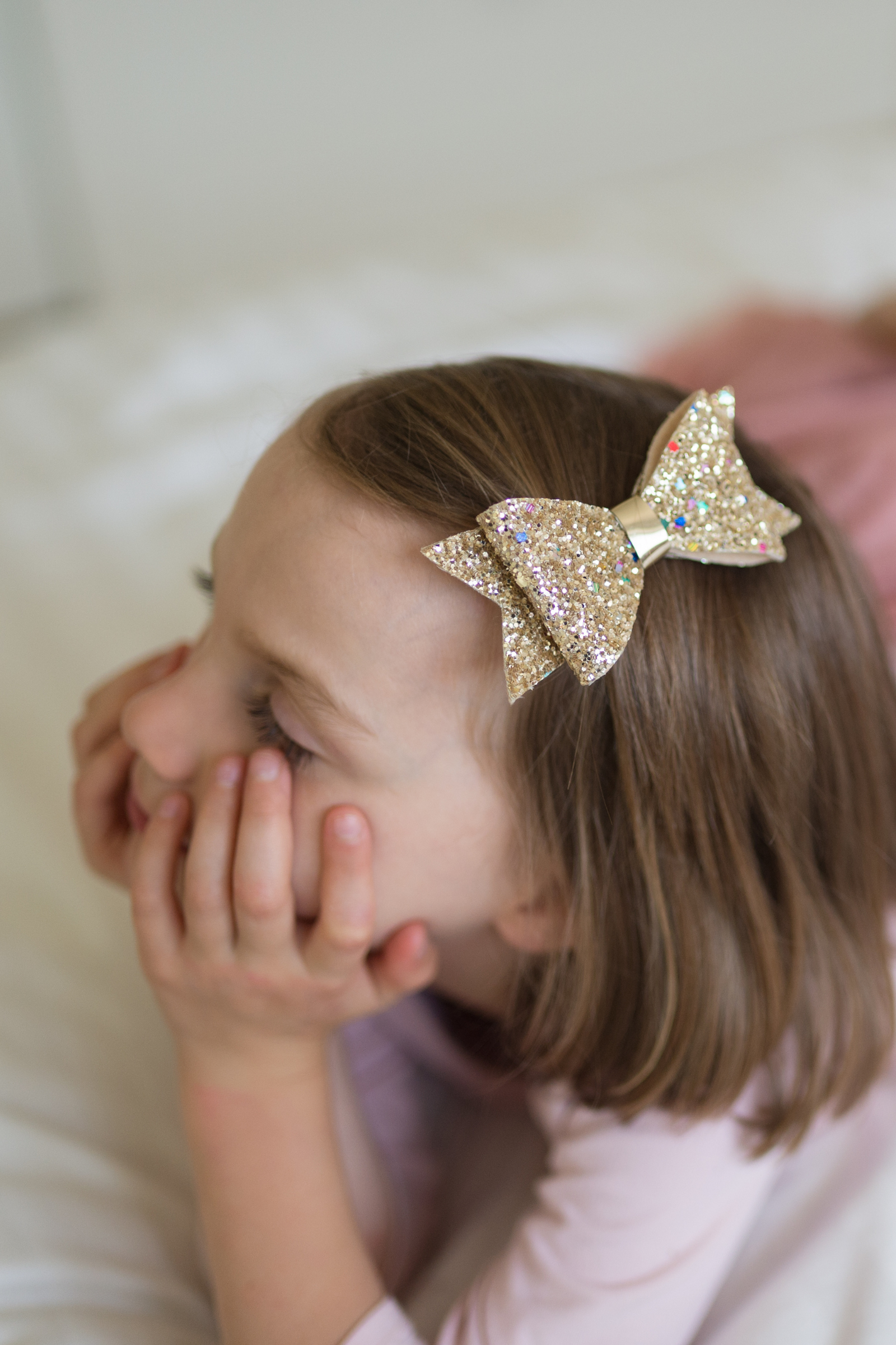 Infant gold hair online bow