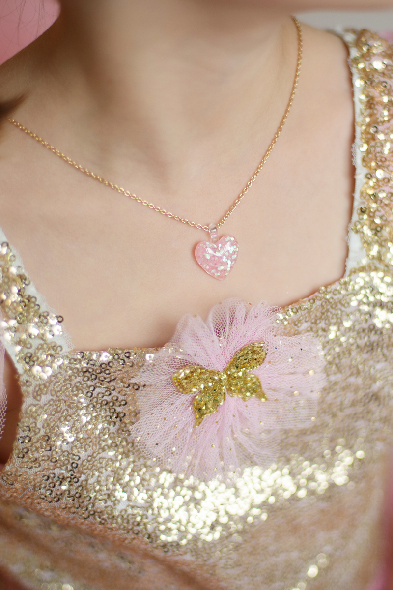 Boutique Glitter Heart Necklaces