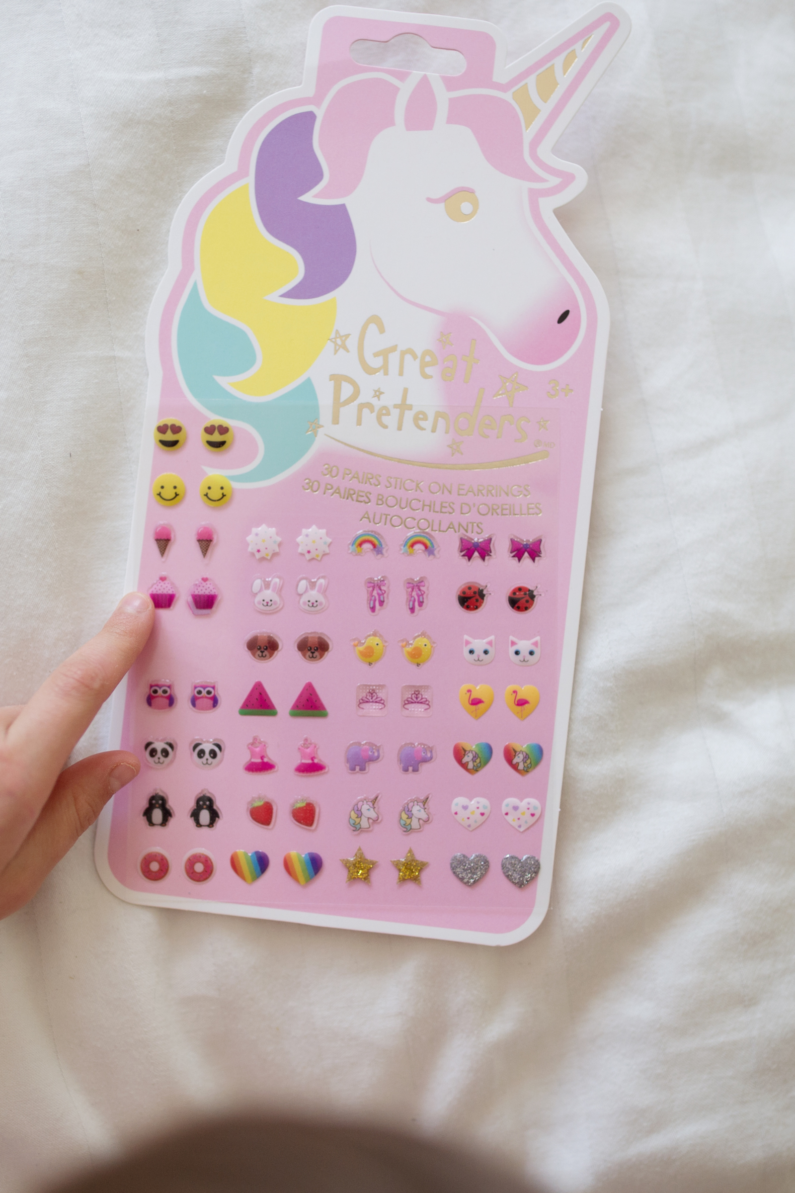 6 Packs of Unicorn Sticker Earrings