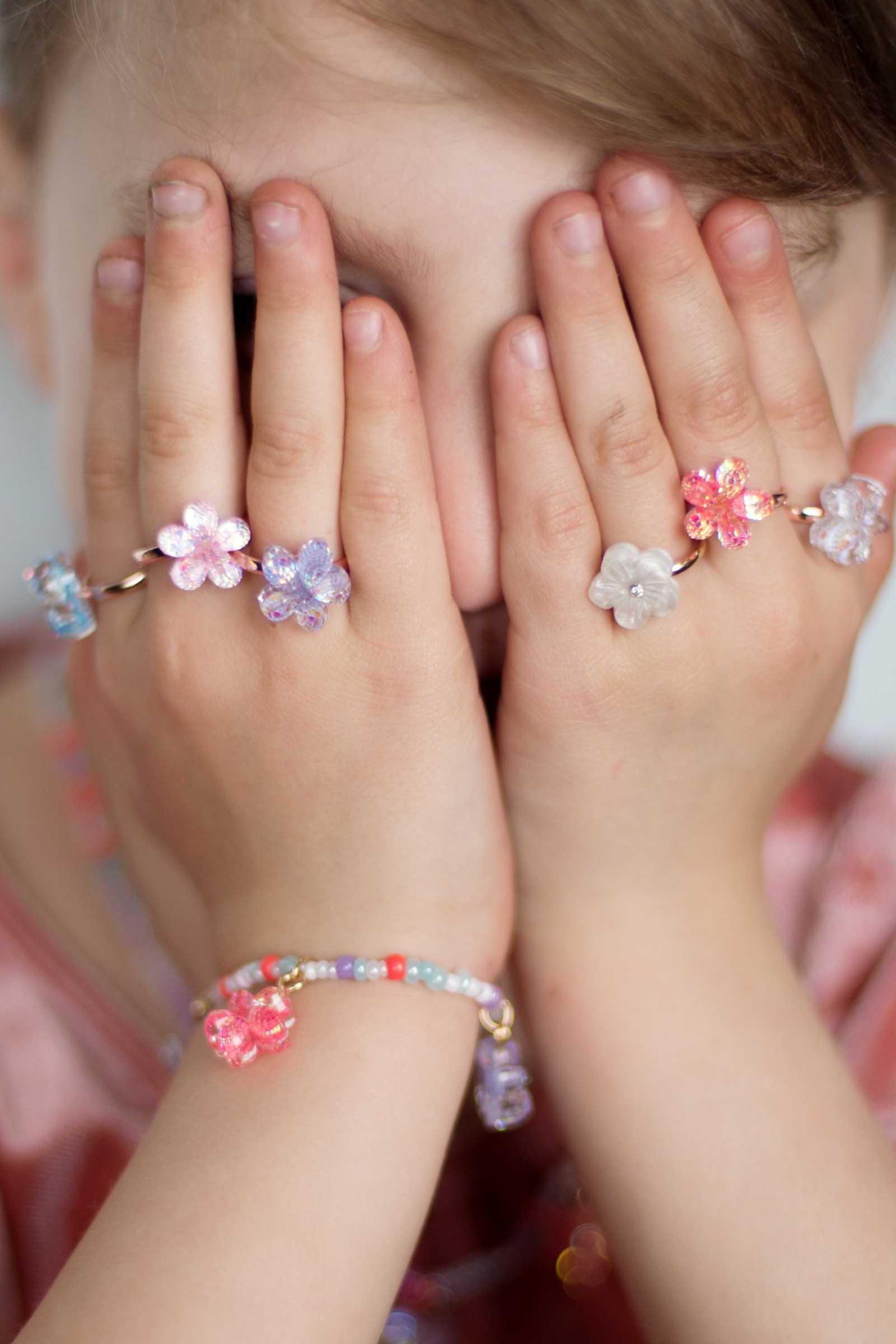 Boutique Shimmer Flower Rings