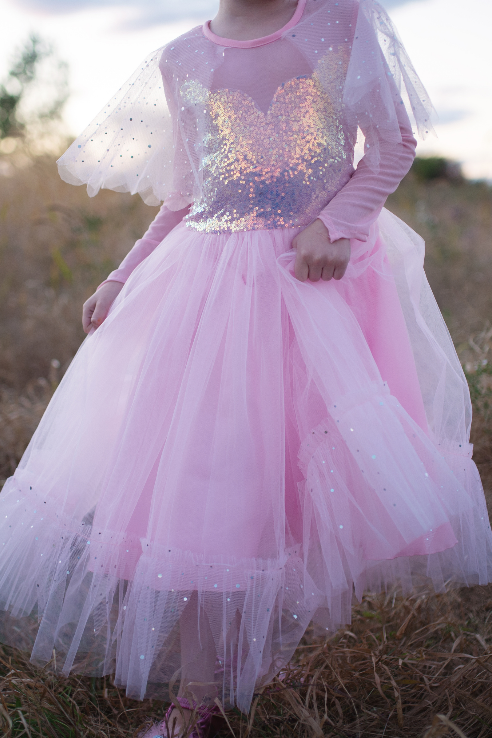 Latest Pink Designer Gown | Multi Layered Off-Shoulder Gown