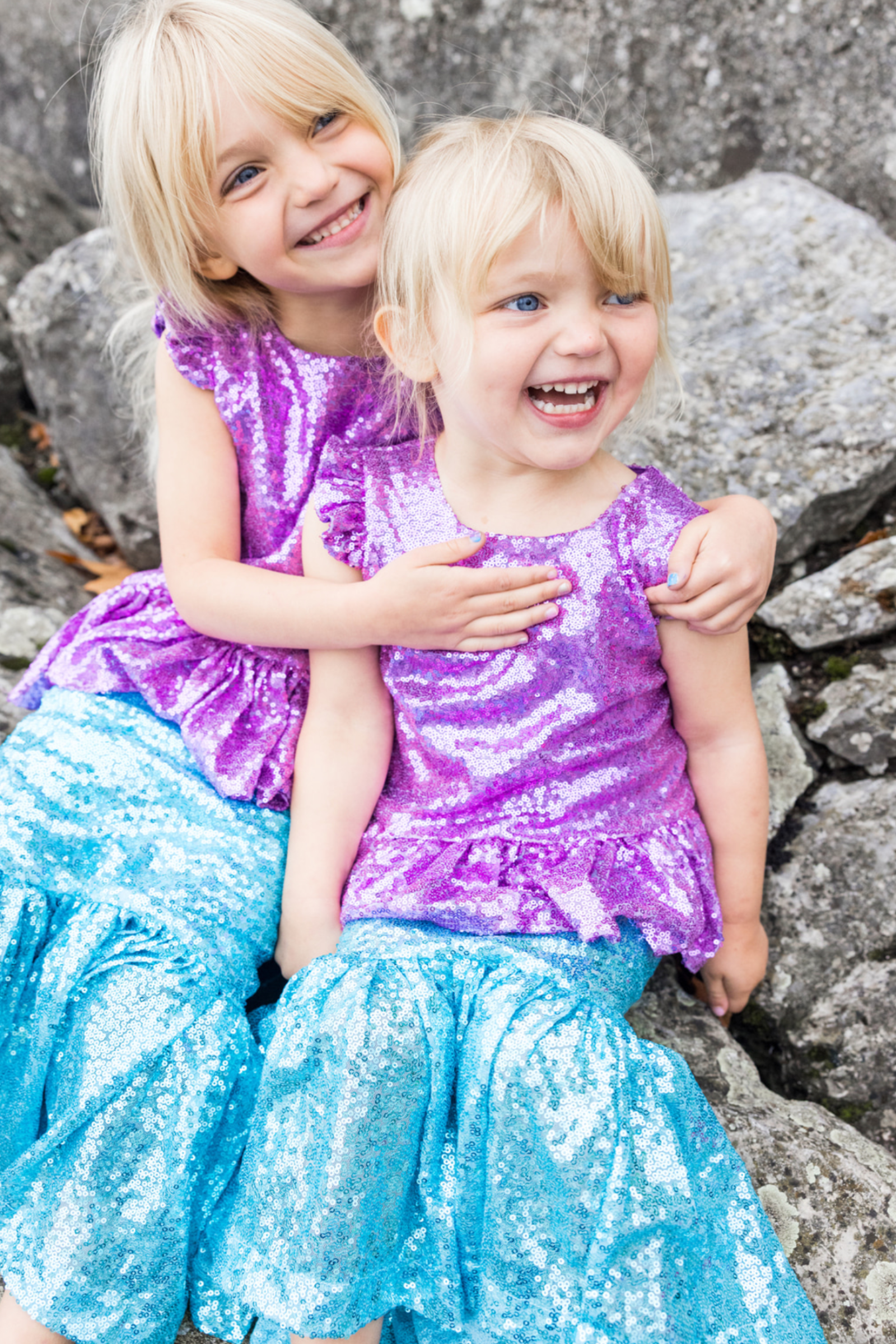 Sequins Sparkle Mermaid Top & Skirt Set