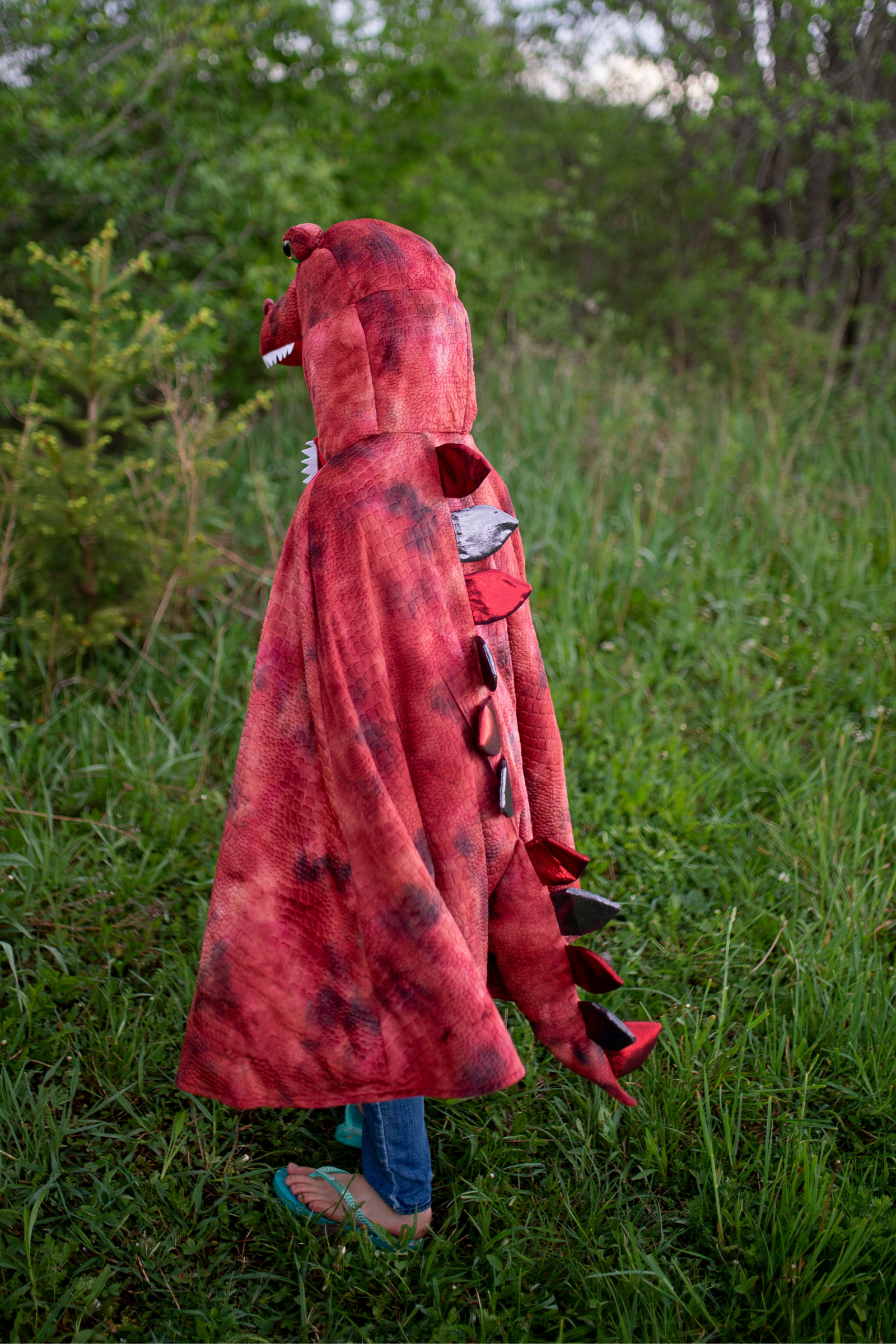 Red & Black Grandasaurus T-Rex Cape with Claws