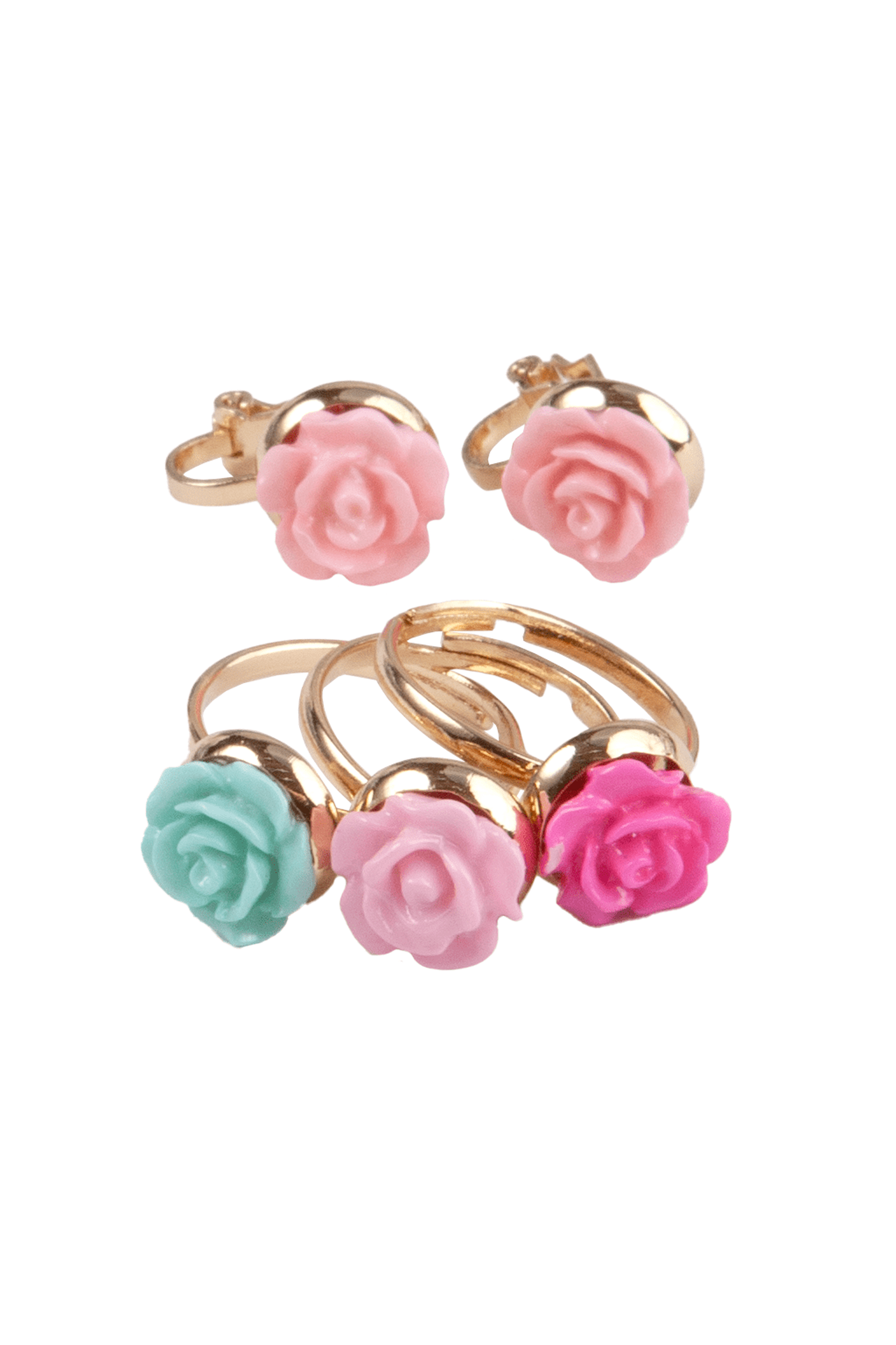 Boutique Rose Rings & Earring Set