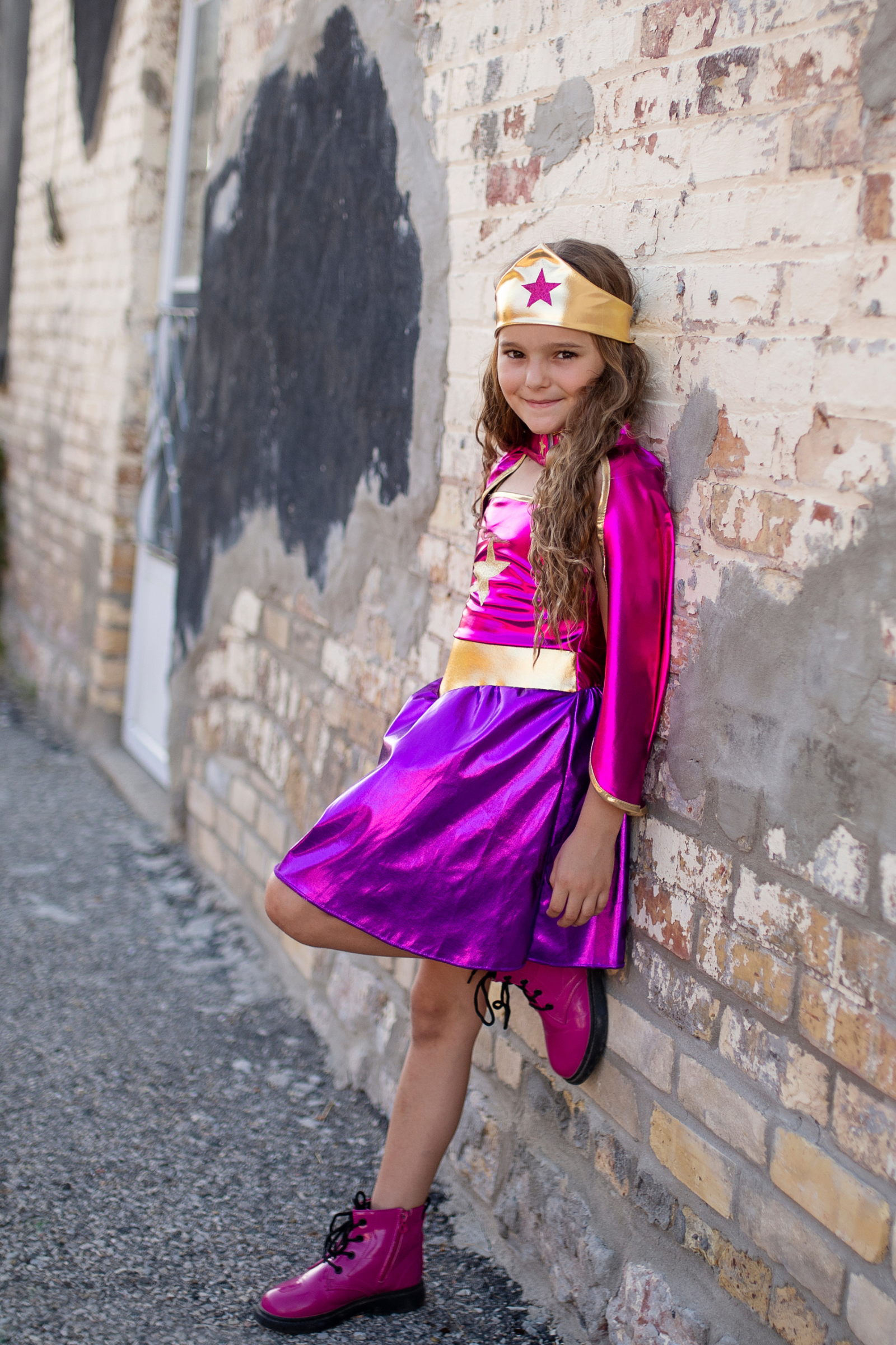 Superhero Star Dress, Cape & Headpiece