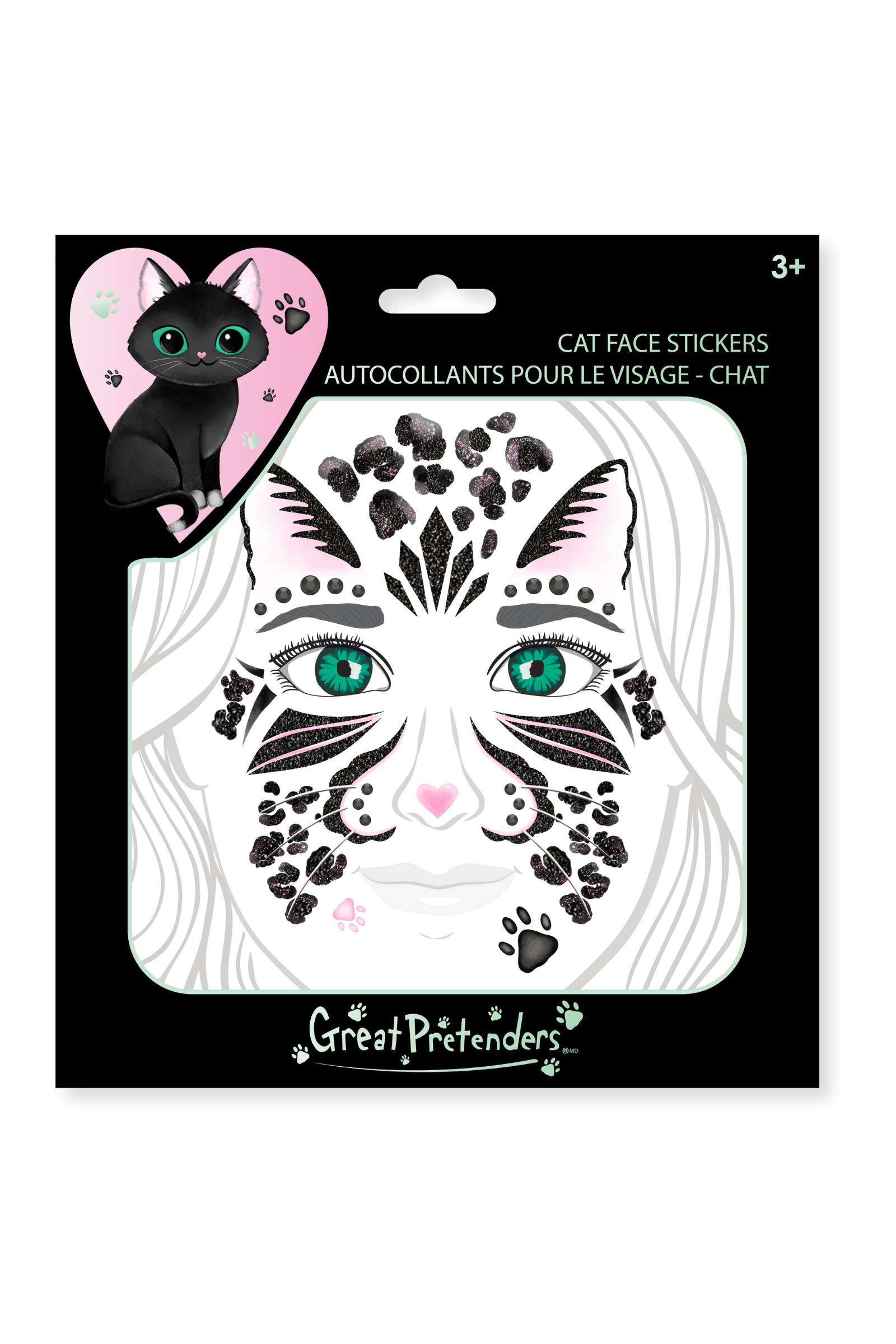 Black Cat Face Stickers