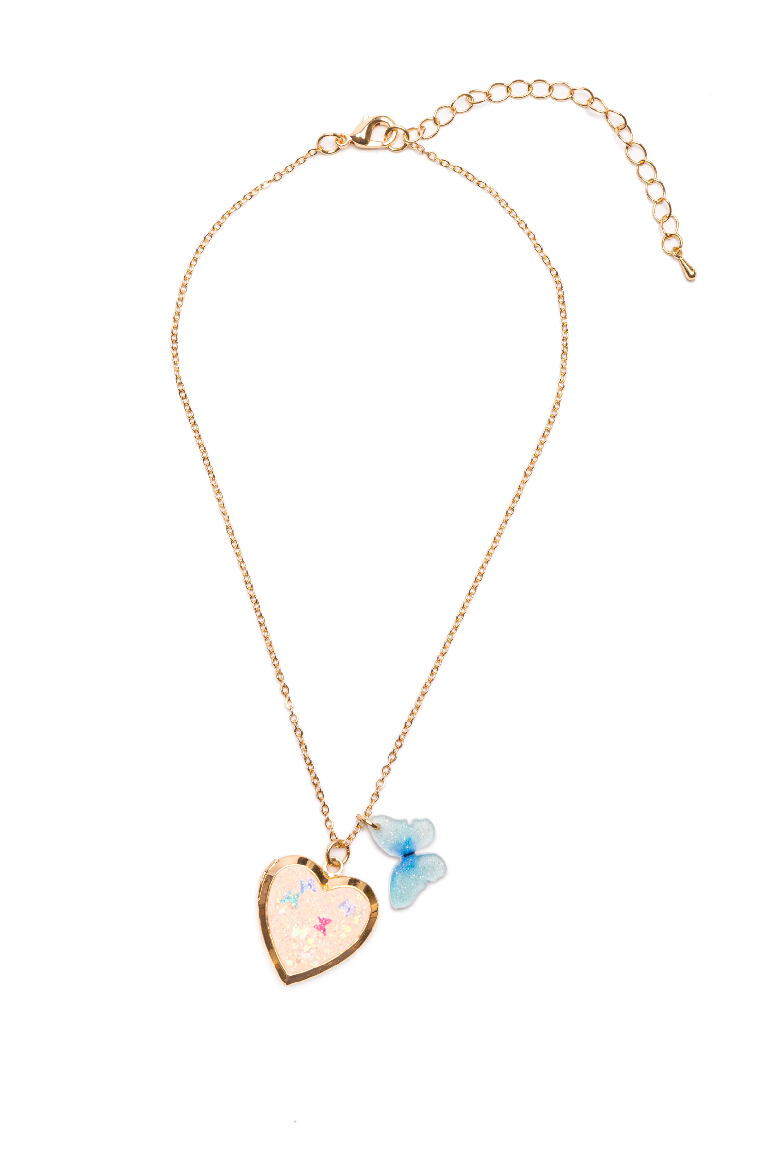 Butterfly Heart Locket Necklace