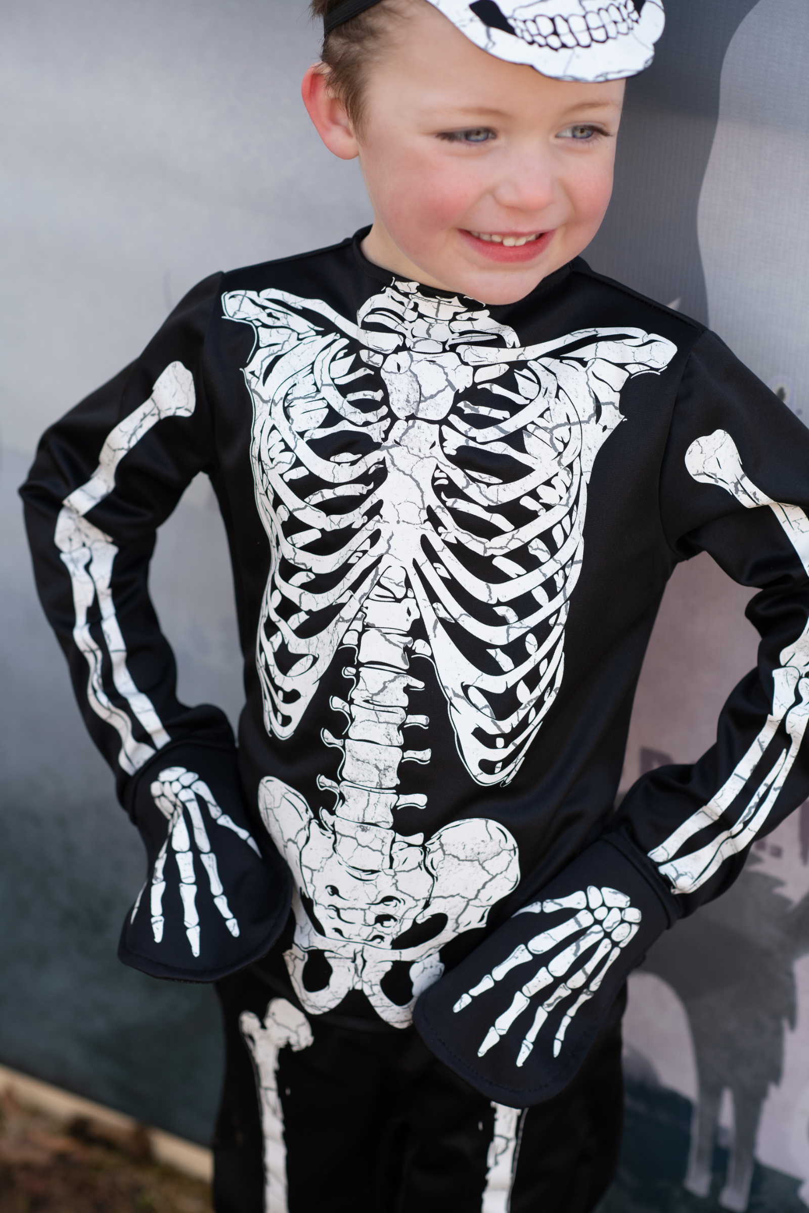 Glow in the Dark Skeleton Shirts, Pants & Mask Set - Suite Child