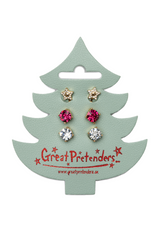 Holiday Pleather Tree Clip on Earrings, 3pair