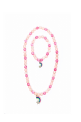 Purple Rainbow Necklace & Bracelet Set