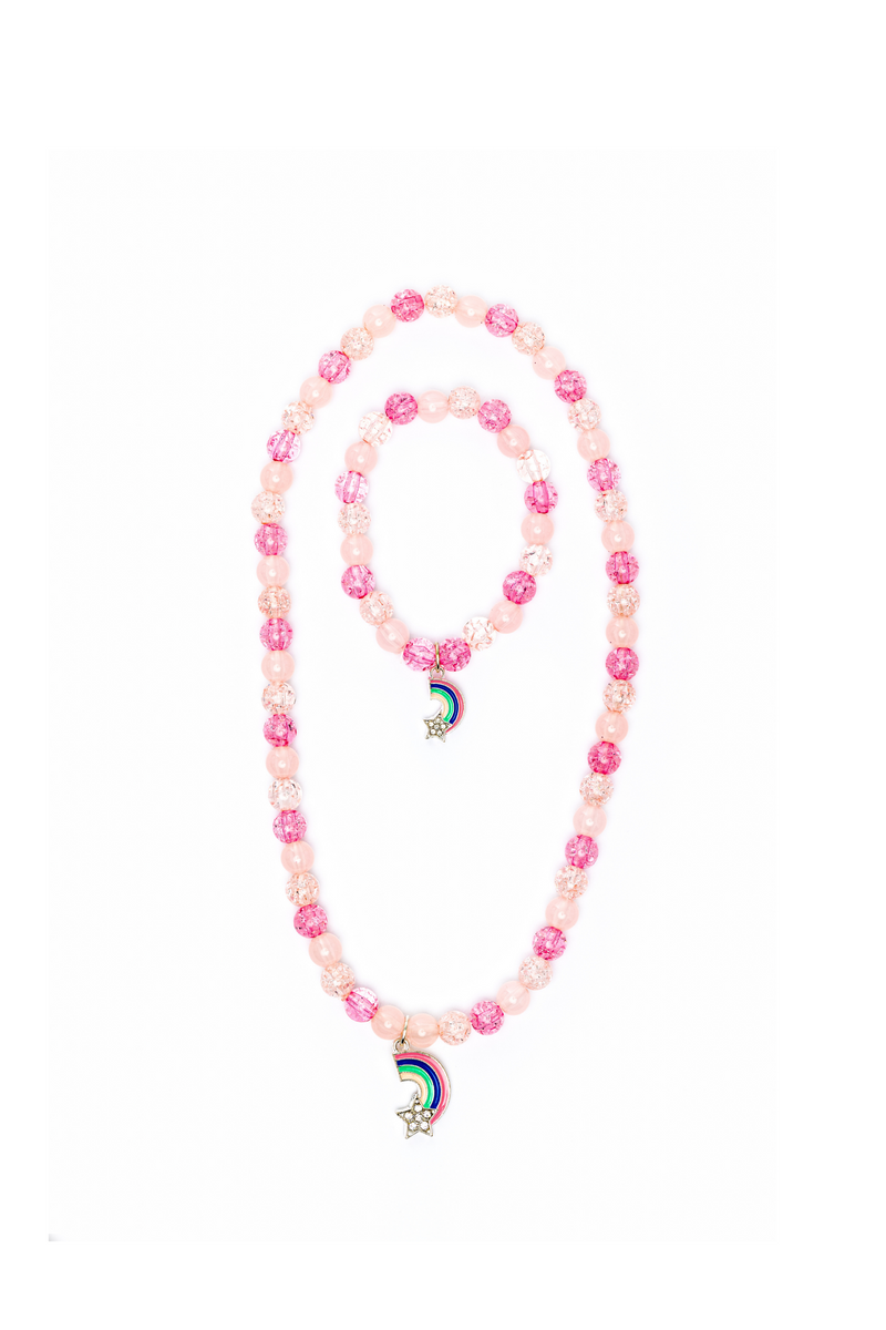 Purple Rainbow Necklace & Bracelet Set