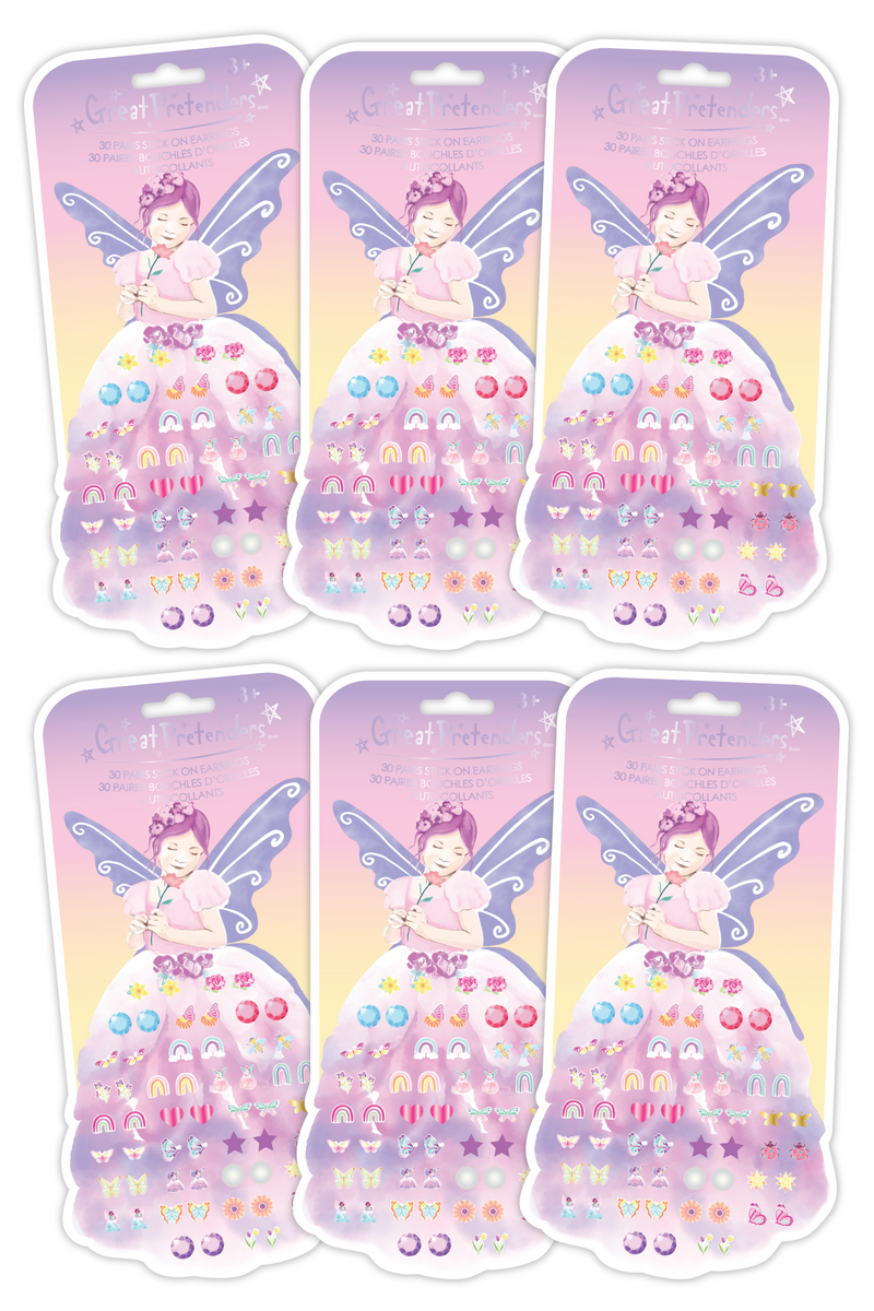 6 Packs of Butterfly Fairy Triana Sticker Earrings